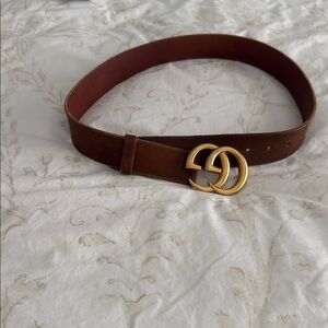 Gucci Brown Belt with Gold GG Buckle